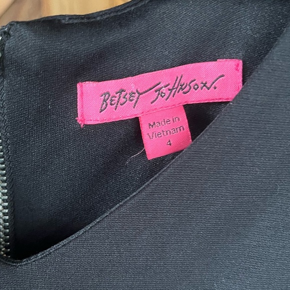 Betsey Johnson Dual Strap Fit and Flare Black Dress Size 4 - Picture 3 of 9